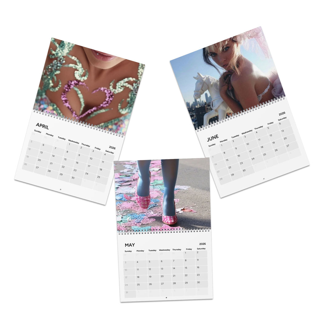 2026 Aesthetic Wall Calendar — Pink Art & Portrait Monthly Planner