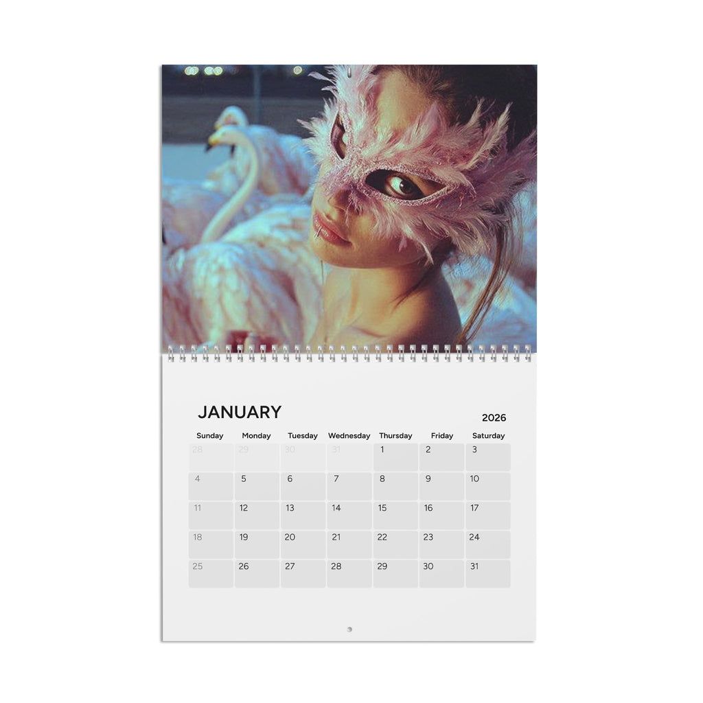 2026 Aesthetic Wall Calendar — Pink Art & Portrait Monthly Planner
