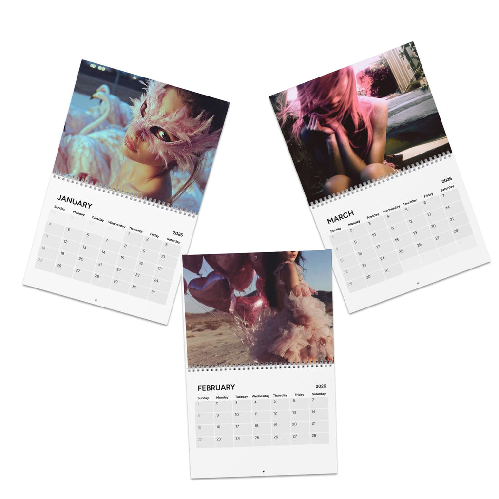 2026 Aesthetic Wall Calendar — Pink Art & Portrait Monthly Planner